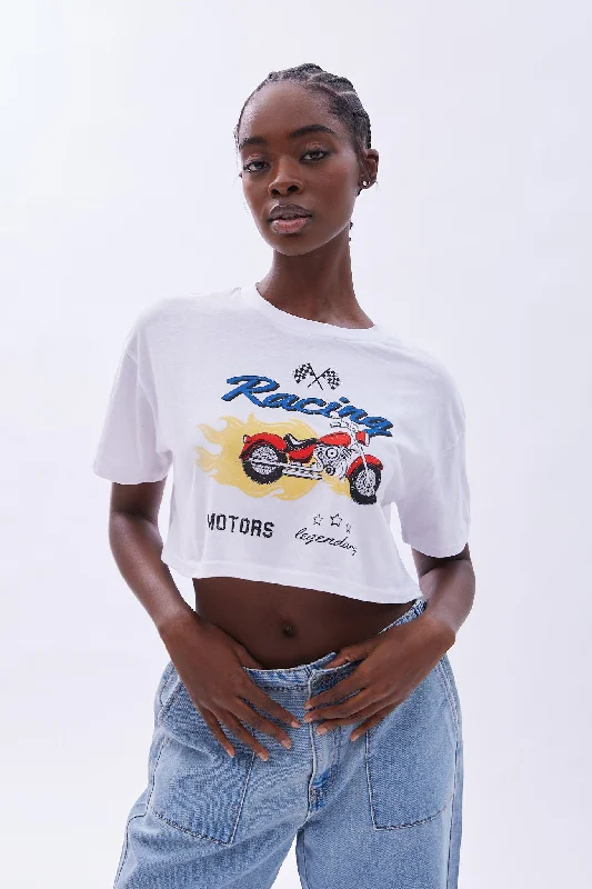 Racing Motors Graphic Cropped Tee