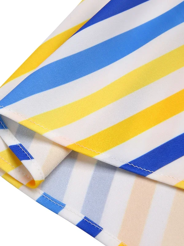 1950s-yellow-white-blue-striped-button-skirt