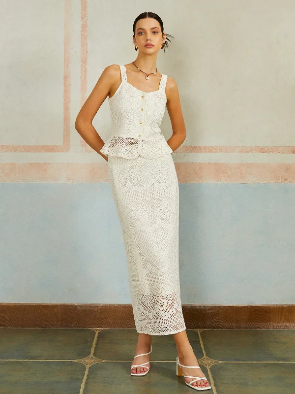 elegant-button-lace-sleeveless-skirt-set