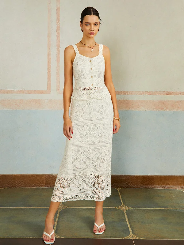 elegant-button-lace-sleeveless-skirt-set