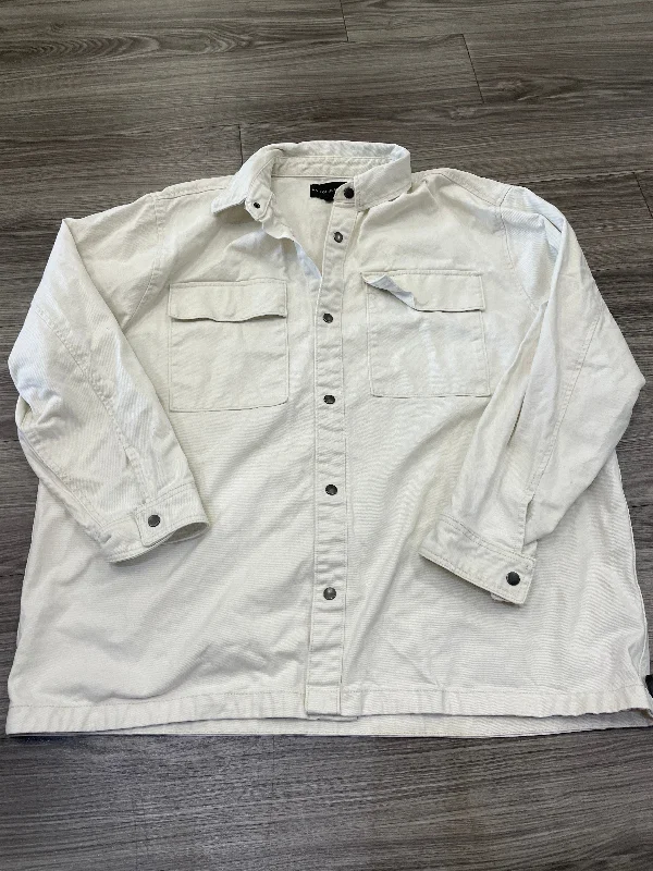 Cream Jacket Denim No Boundaries, Size 2x