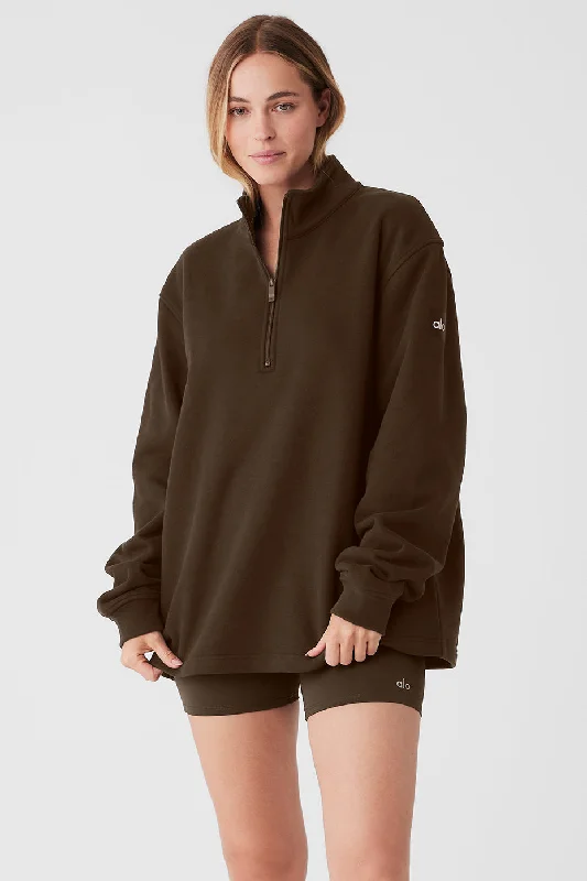 Renown Heavy Weight 1/4 Zip - Espresso