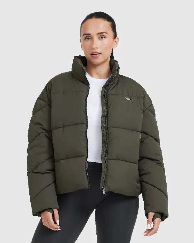 Puffer Jacket | Khaki