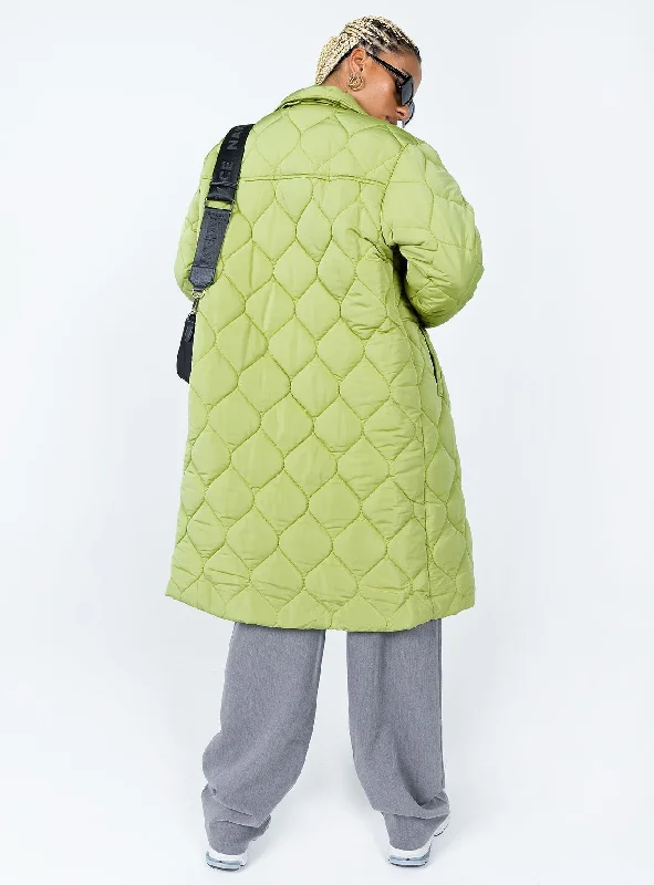 The Bruno Longline Puffer Jacket Green