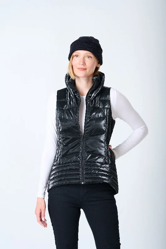 Metallic Quilted Waxed Vest