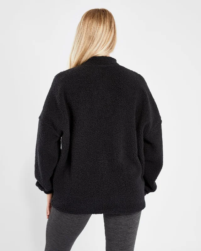 Varsity Oversized Fleece - Black