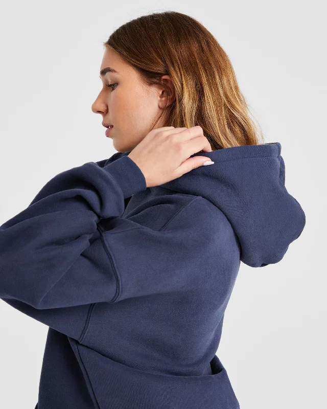 Varsity Oversized Hoodie - Navy