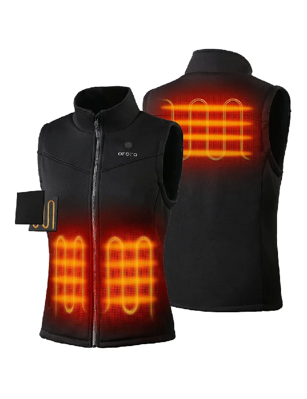 Women's Heated Fleece Vest - Black