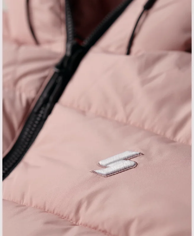 Hooded Spirit Sports Puffer Jacket | Vintage Blush Pink