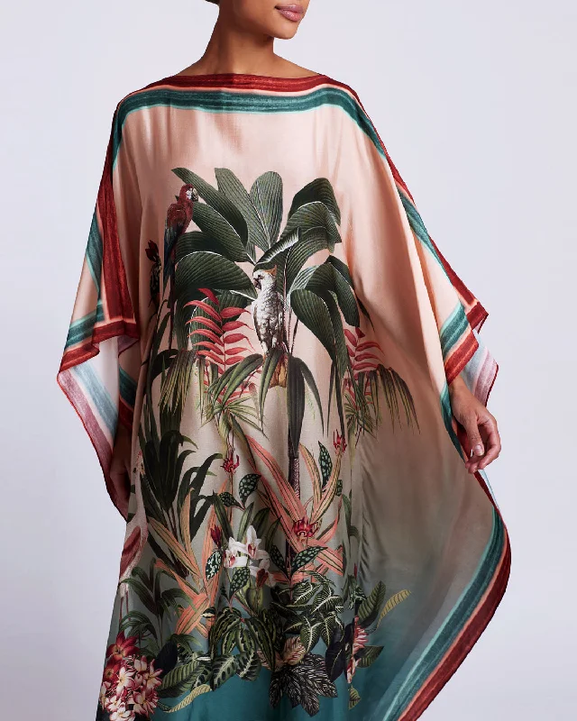 Paradise Print  Silk Caftan