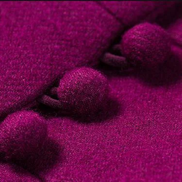 2017 winter purple elegant woolen blended coats slim fit vogue large hem trench coat