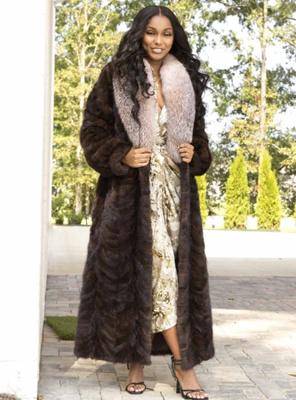 Mink Fur Coat with Fox Fur Collar