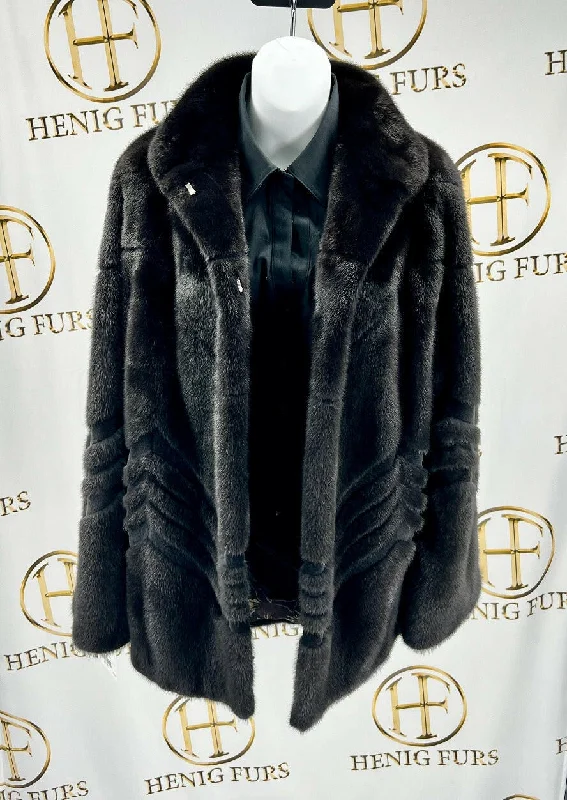 American Legend Chevron Mink Fur Jacket