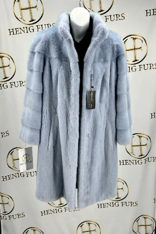 Baby Blue Mink Fur Stroller