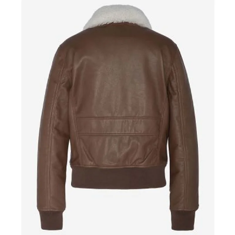 New Sheepskin G-1 Flight Goat Leather Bomber Jacket,