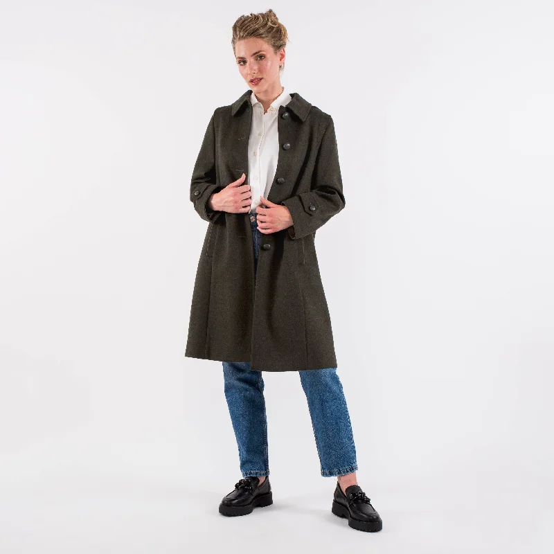 Silvia - Women's Petite Loden Coat in Green