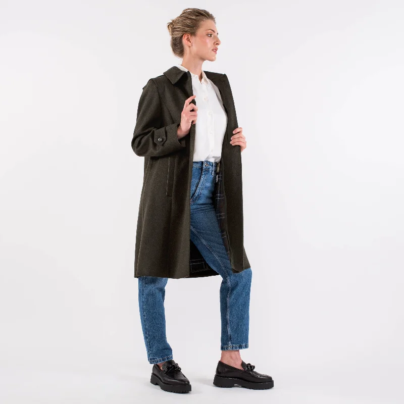 Silvia - Women's Petite Loden Coat in Green