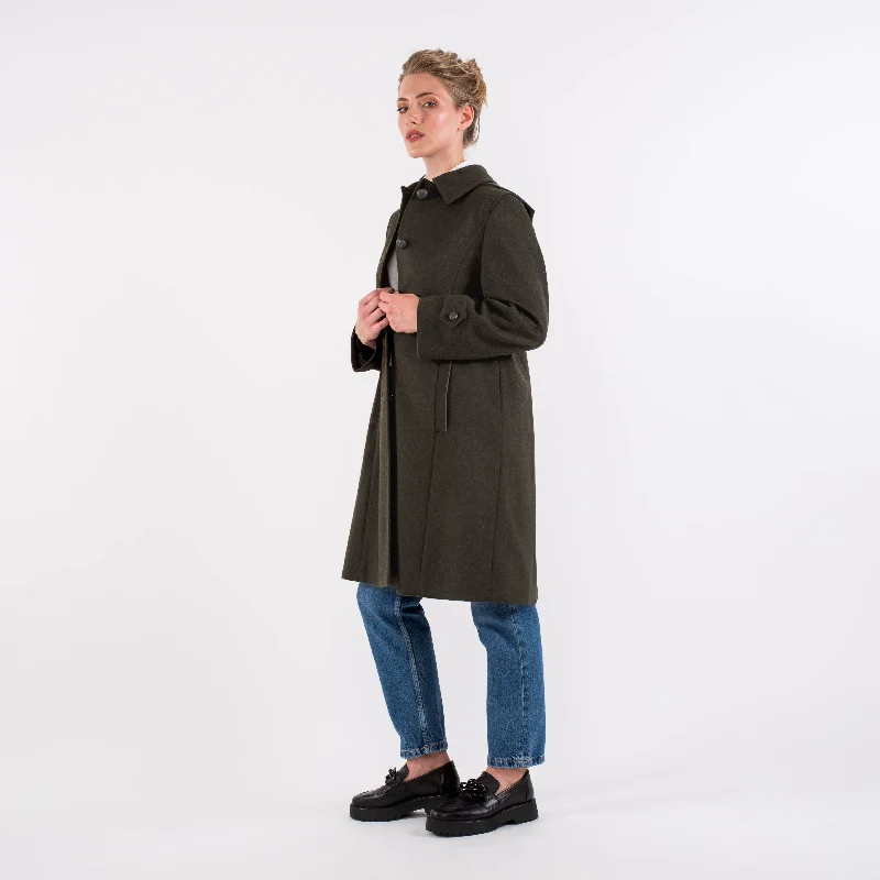 Silvia - Women's Petite Loden Coat in Green