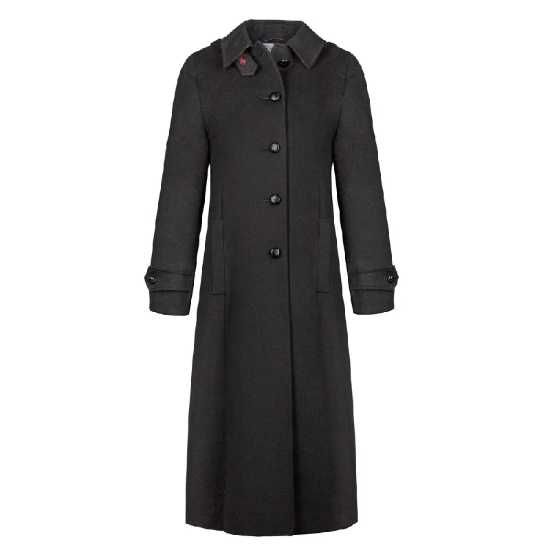 Silvia - Women's Traditional Loden Wool Coat in Charcoal