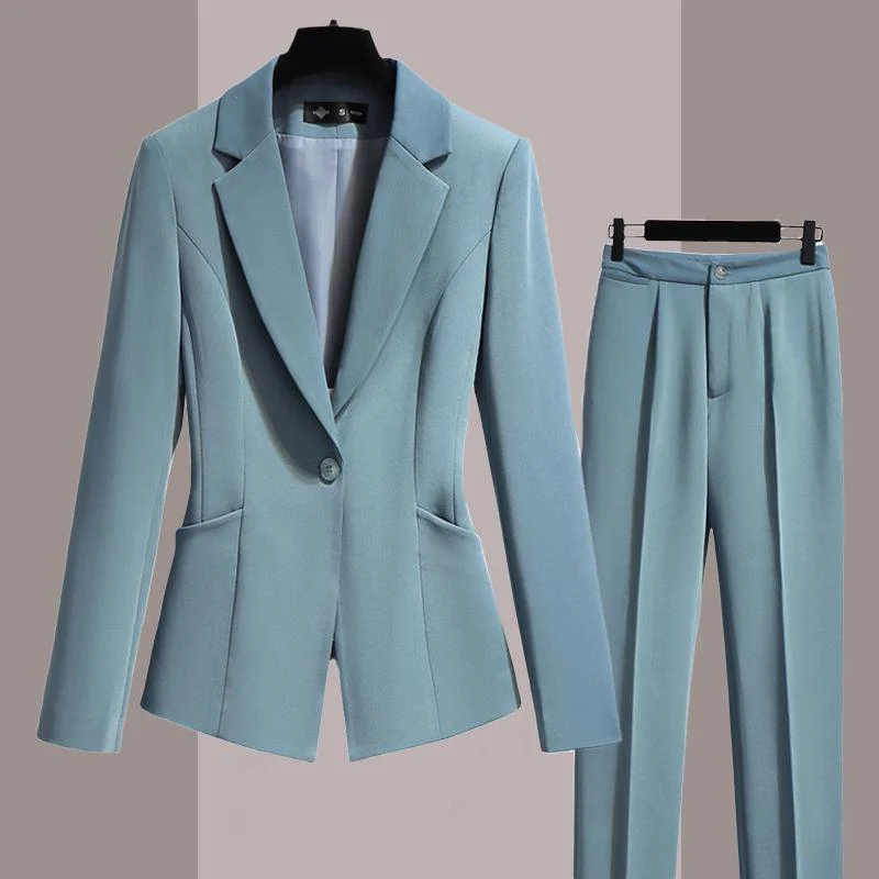 Grey blue suit pants / S