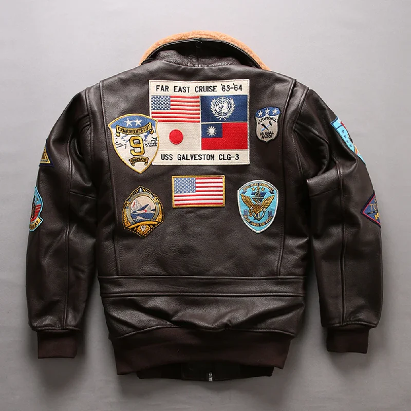 Women G1 Brown Sheepskin Top Gun Maverick Leather Bomber jacket