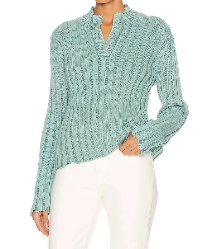 Abigail Polo Sweater In Acid Mint