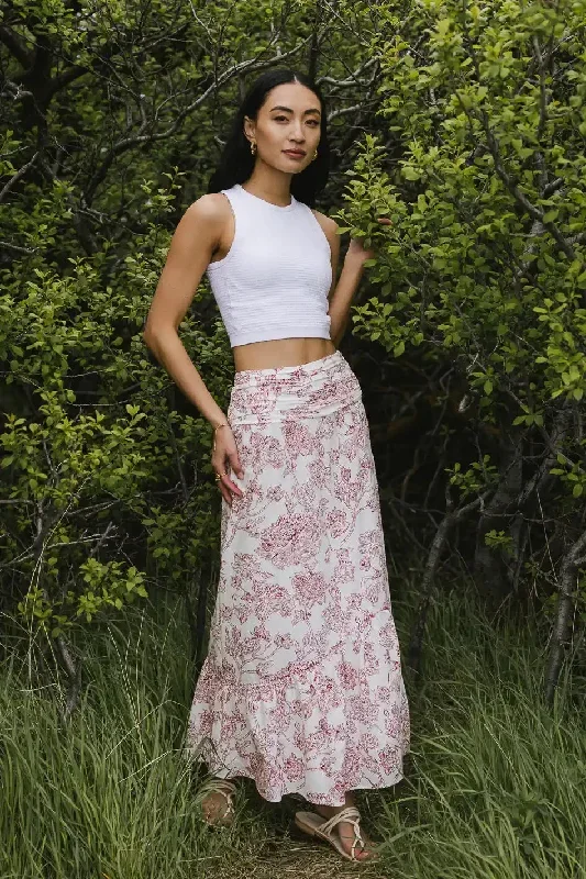 Bastien Floral Skirt in Rust