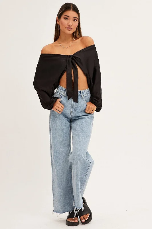 black-bolero-3-4-sleeve-tie-front-crop-satin-oj1036a-36w