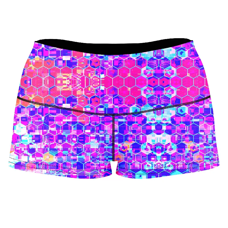 Blocks Of Life High-Waisted Women's Shorts