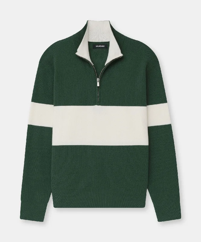 cafe-cotton-cashmere-striped-quarter-zip