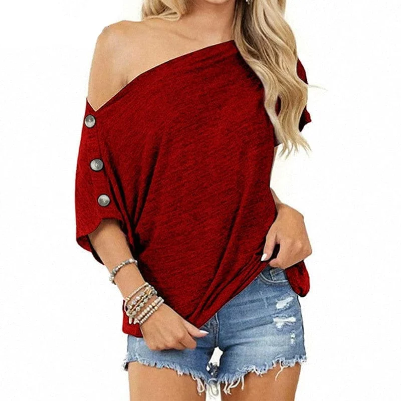 casual-short-sleeve-off-shoulder-tee-shirt