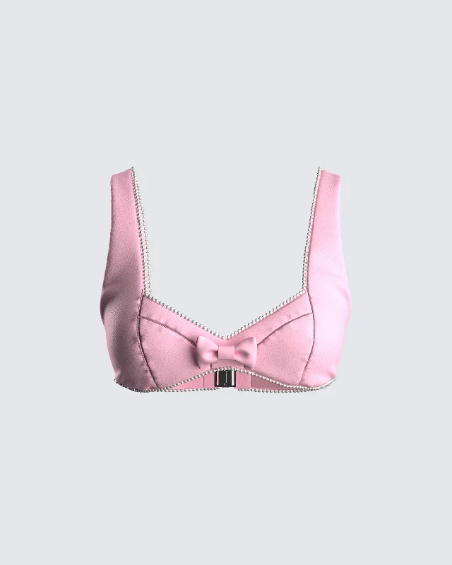 Chiara Pink Pearl Crop Top