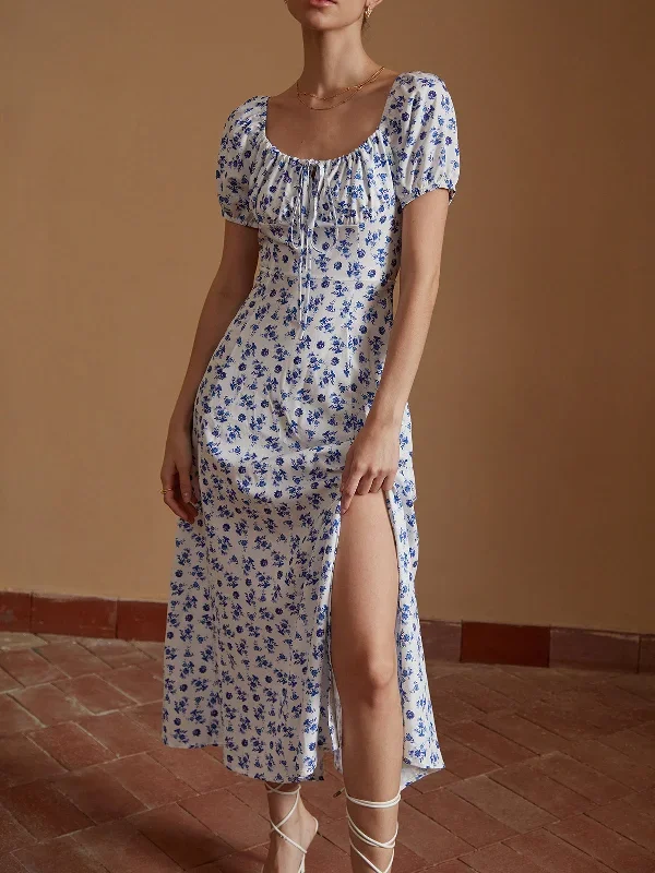 floral-knotted-split-long-dress