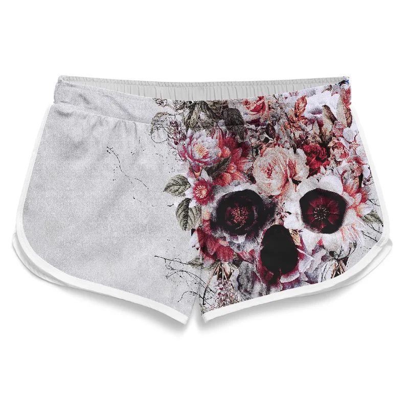 Floral Skull Women's Retro Shorts