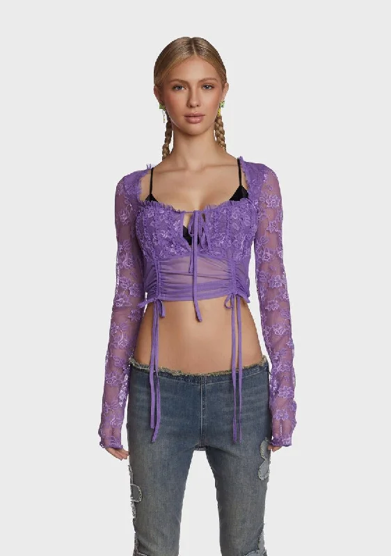 Relight My Love Crop Top - Purple