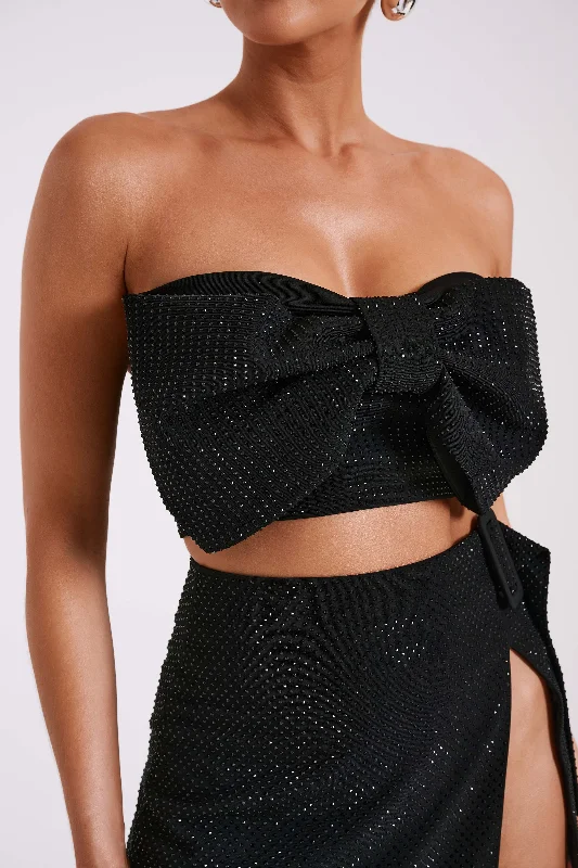 katie-diamante-bow-crop-top-black