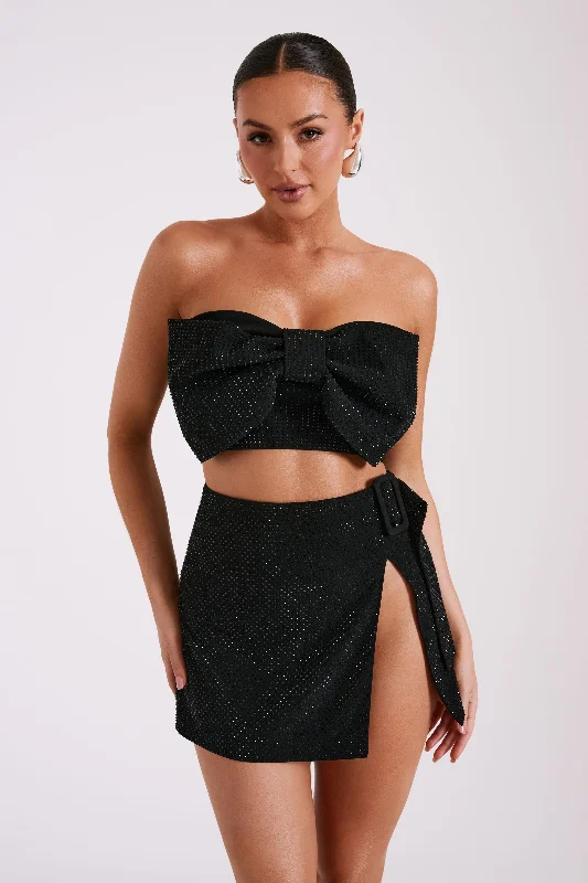 katie-diamante-bow-crop-top-black