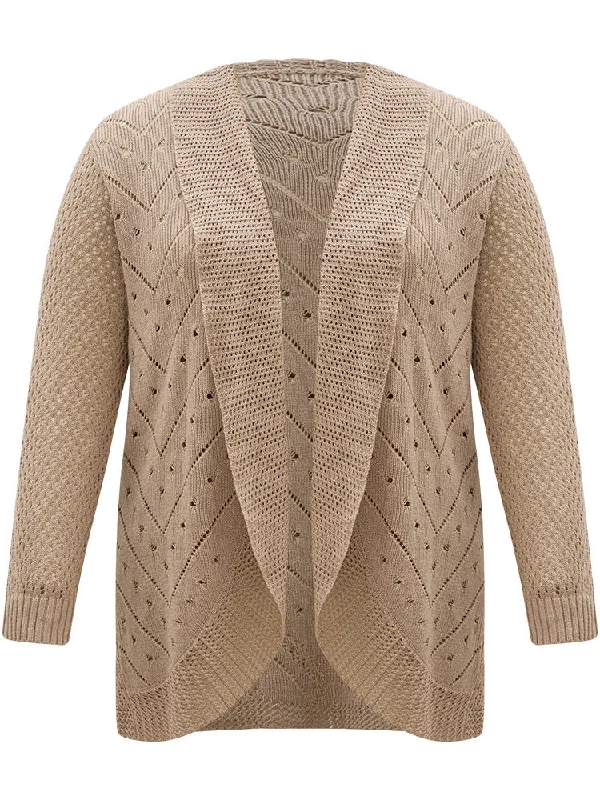 lapel-collar-geometric-eyelet-drop-shoulder-cardigan