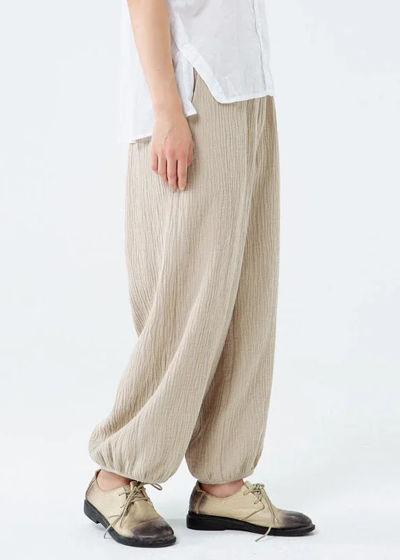 loose-cotton-linen-pocket-solid-color-lantern-pants