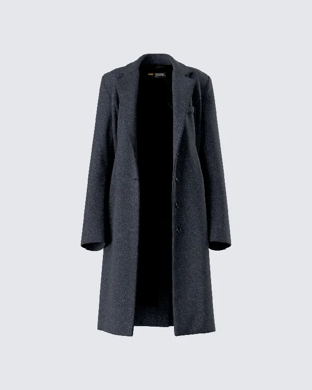 Mackenzie Black Longline Coat