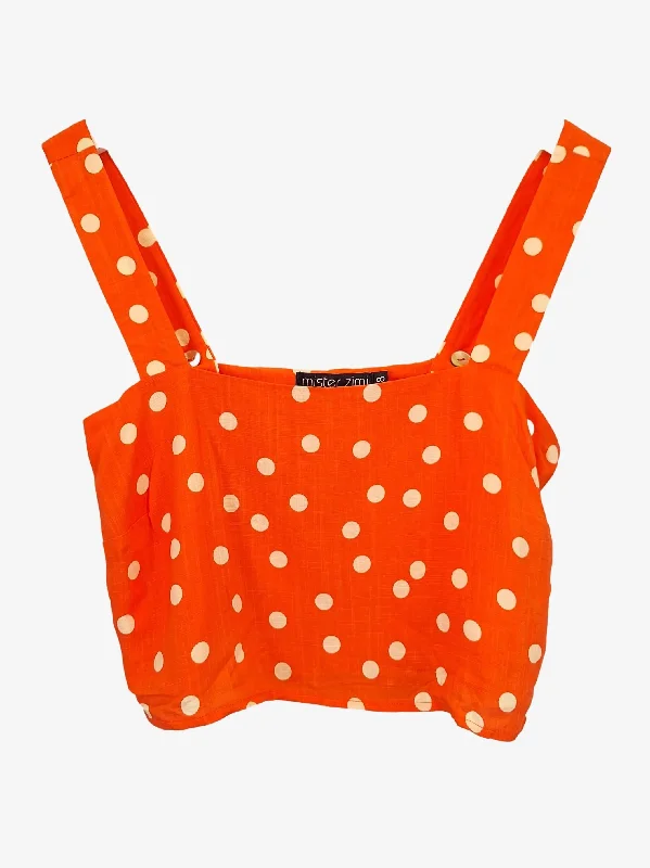 Mister Zimi Peach Polka Crop Top Size 8