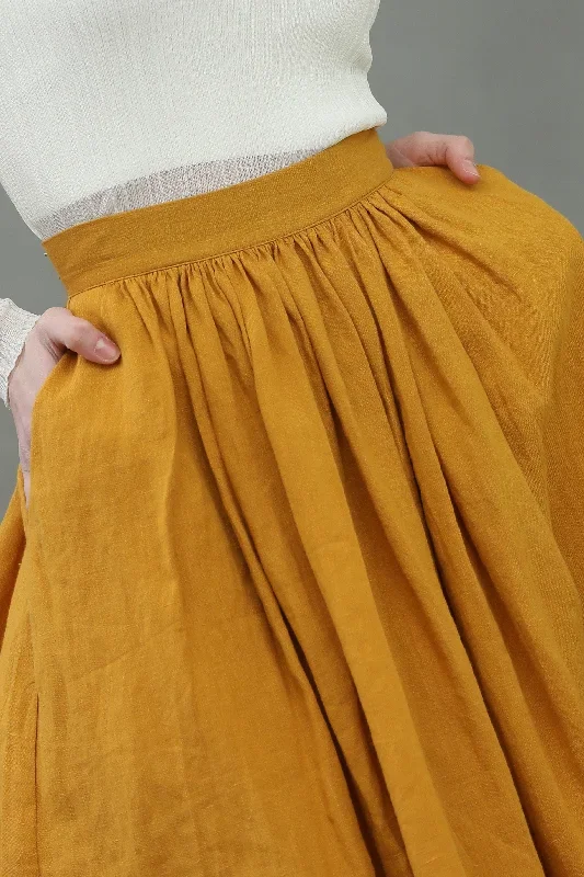 mustard-yellow-midi-linen-skirt-linennaive