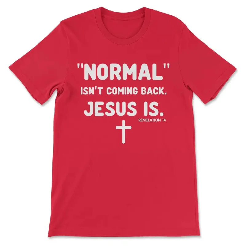 normal-isnt-coming-back-jesus-is-revelation-14-womens-christian-t-shirt