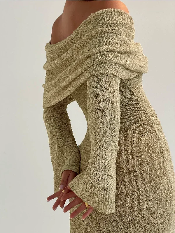 off-shoulder-overfold-long-sleeve-sweater-long-dress