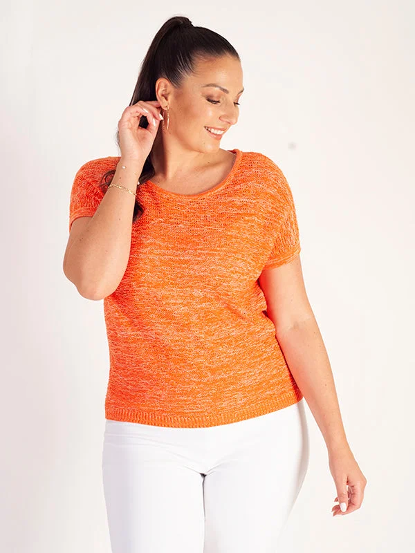 orange-white-short-sleeve-knitted-cotton-top