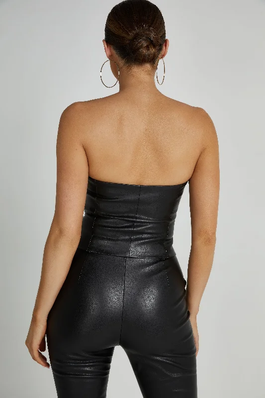 pamela-faux-leather-strapless-top-black