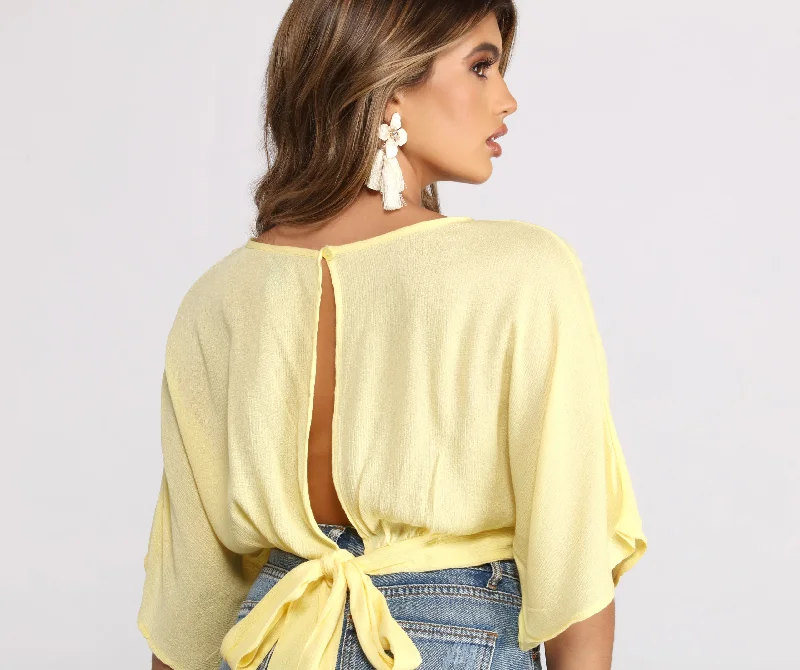 plunging-surplice-tie-back-gauze-crop-top-060030837100