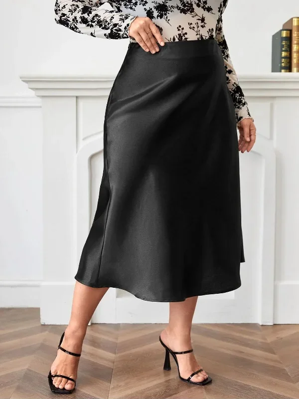 plus-size-black-1950s-a-line-satin-skirt