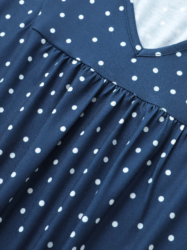 polka-dot-print-gathered-frill-trim-t-shirt