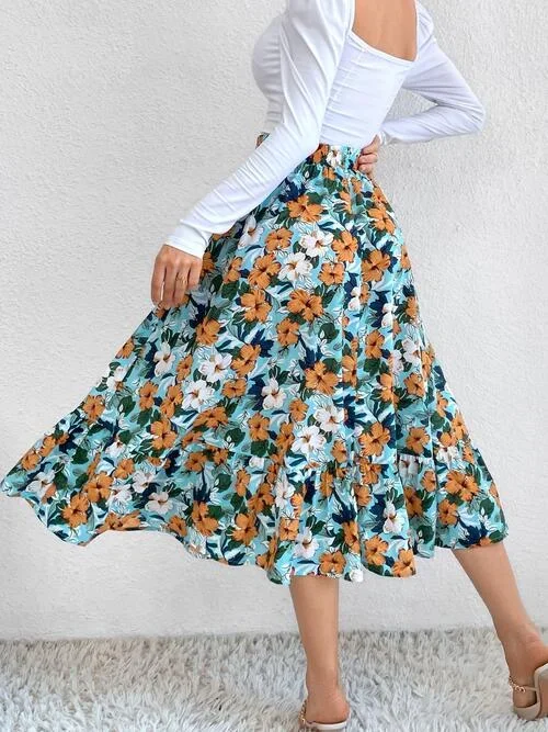 printed-ruffle-hem-midi-skirt